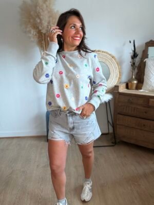 Short en jean gris destroy - Modèle Summer