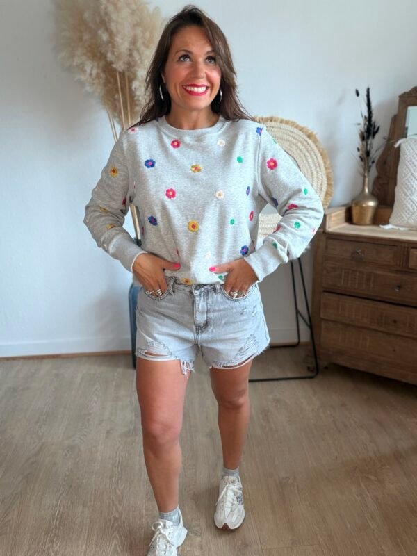 Short en jean gris destroy - Modèle Summer