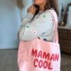 Sac cabas en toile rose - Modèle Maman cool