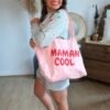 Sac cabas en toile rose - Modèle Maman cool