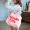 Sac cabas en toile rose - Modèle Maman cool
