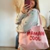 Sac cabas en toile rose - Modèle Maman cool