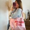 Sac cabas en toile rose - Modèle Maman cool