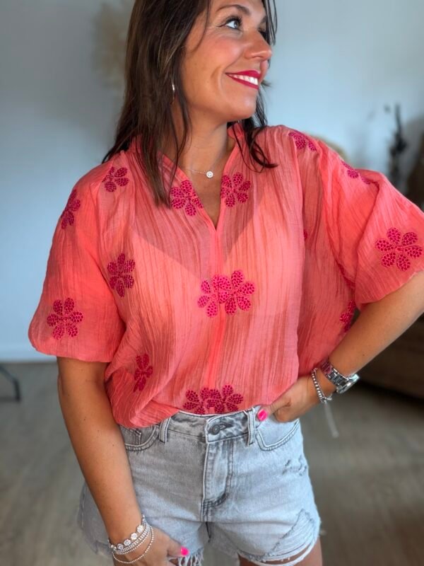 img_1113-2 Blouse corail - modèle Louisa
