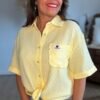 Chemise fluide jaune - Modèle Sunshine