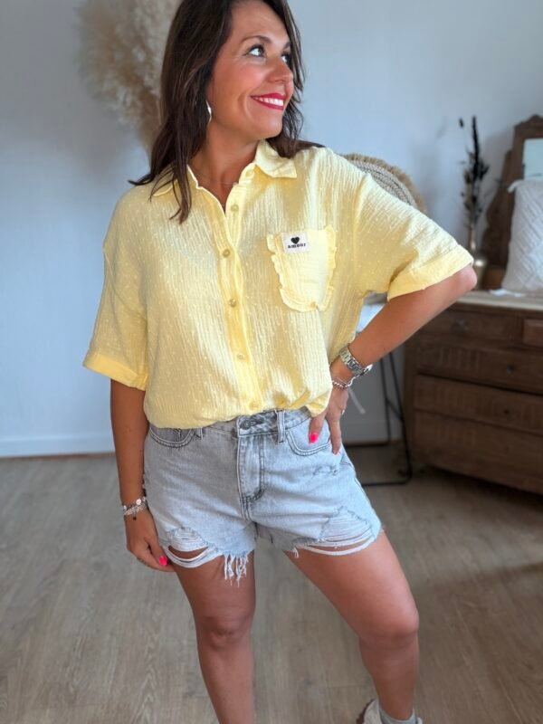 Chemise fluide jaune - Modèle Sunshine
