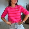 Top en maille rayé fushia - Louis