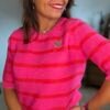 Top en maille rayé fushia - Louis