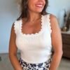 Top en maille blanc - Modèle Charlotte