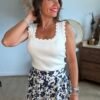Top en maille blanc - Modèle Charlotte