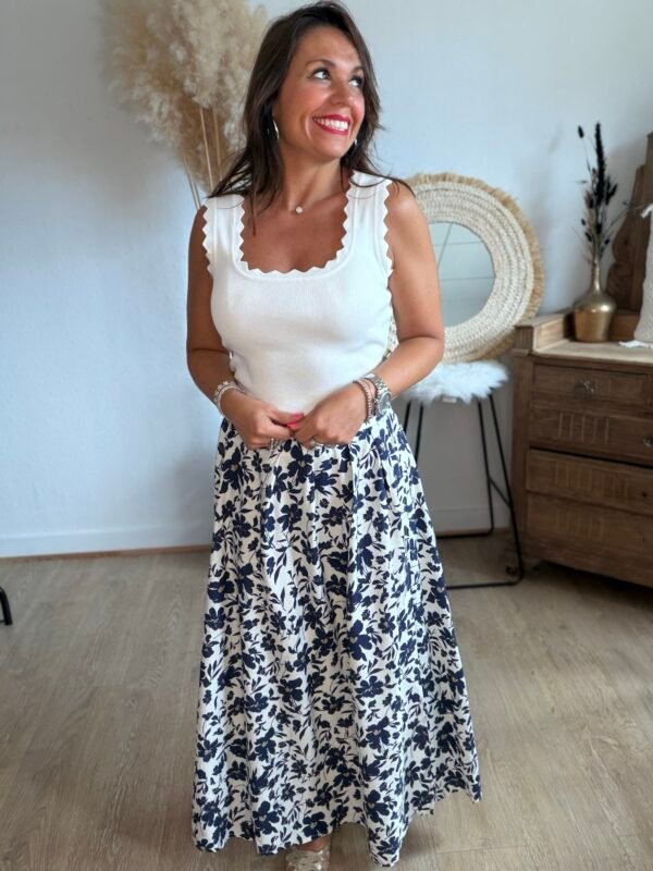 Top en maille blanc - Modèle Charlotte