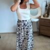 Jupe longue imprimé marine - Modèle Juline