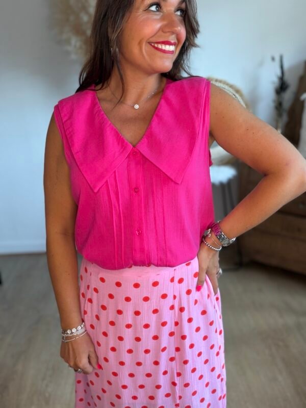 Chemise fushia col XXL - Modèle Adriana