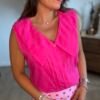 Chemise fushia col XXL - Modèle Adriana