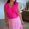Chemise fushia col XXL - Modèle Adriana