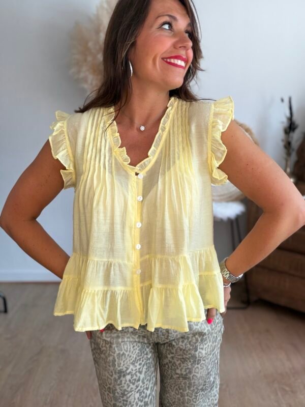 Blouse en voile jaune - Modèle Molly
