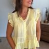 Blouse en voile jaune - Modèle Molly
