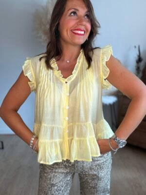 Blouse en voile jaune - Modèle Molly