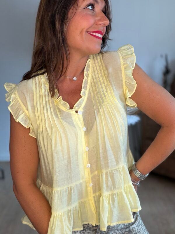 Blouse en voile jaune - Modèle Molly