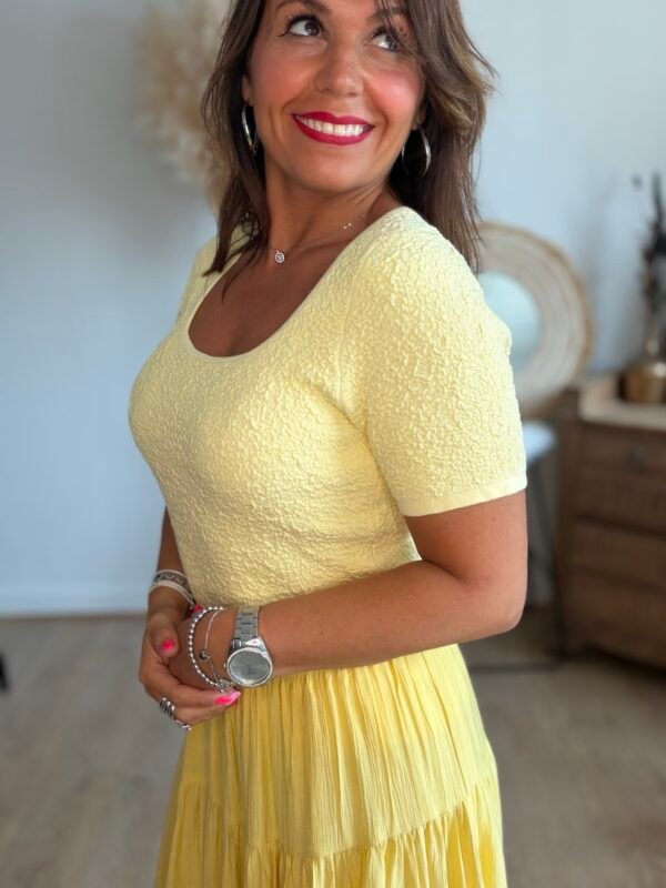 Top texturé jaune - Modèle Rylee