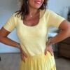 Top texturé jaune - Modèle Rylee