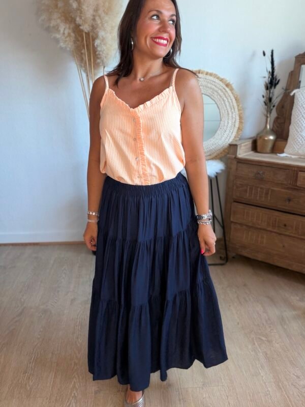 Top à rayures orange - Modèle Felicia