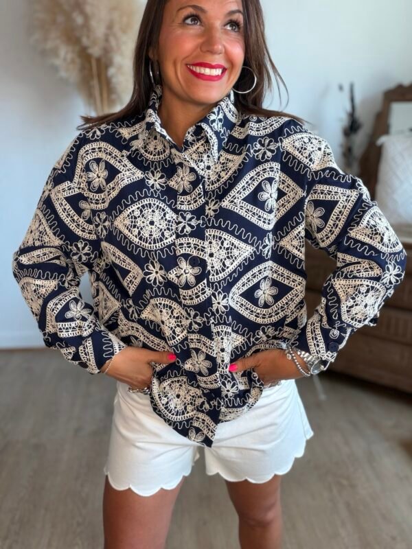 Veste marine avec broderie - Modèle Henri