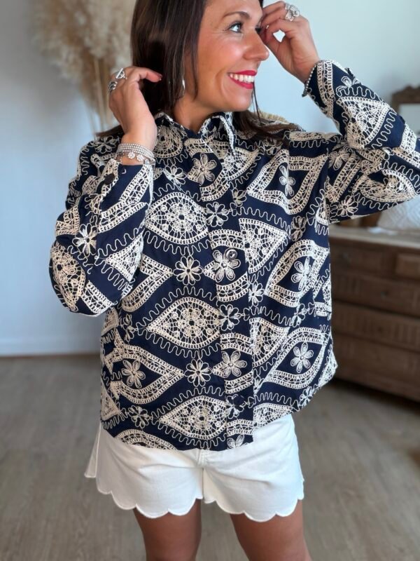 Veste marine avec broderie - Modèle Henri