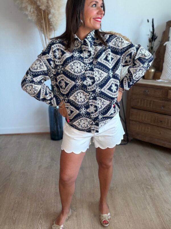 Veste marine avec broderie - Modèle Henri