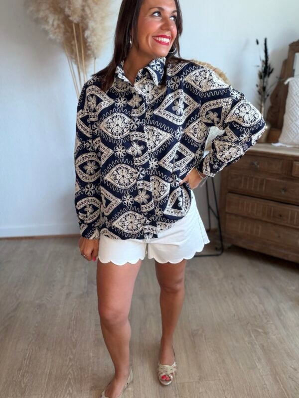 Veste marine avec broderie - Modèle Henri