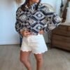Short en jean blanc  - Modèle Fleur