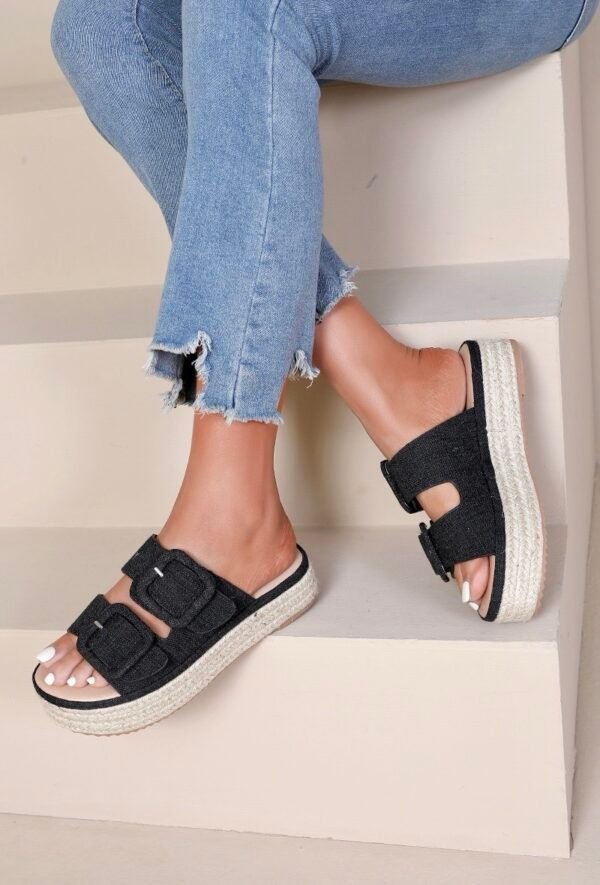 Mules espadrilles noires - Modèle Séville