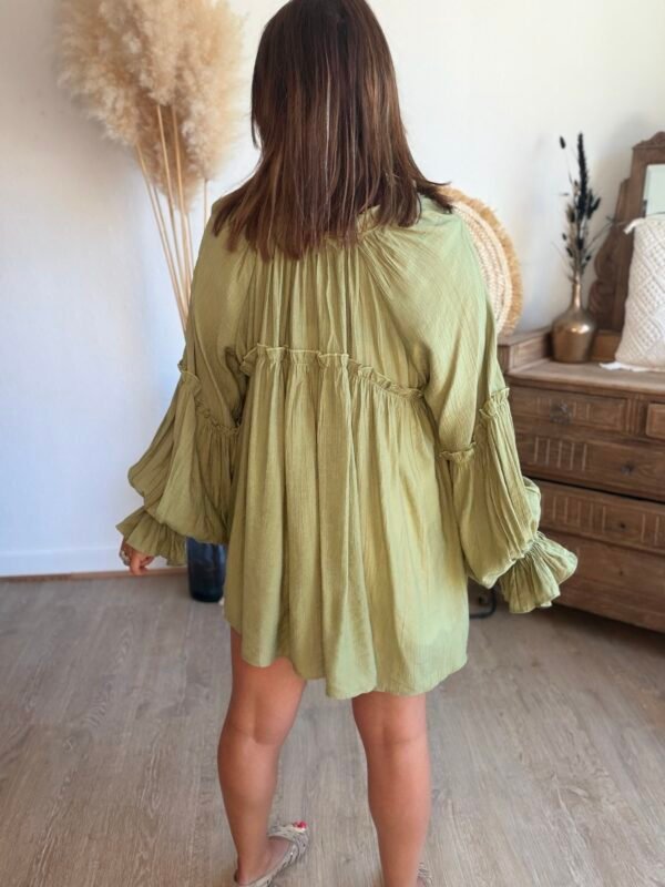 Blouse unie kaki clair - Modèle Liam