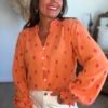 Chemise gaze de coton orange - Modèle Carter