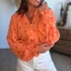 Chemise gaze de coton orange - Modèle Carter