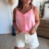 Top à rayures rose  - Modèle Felicia