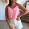 Top à rayures rose  - Modèle Felicia