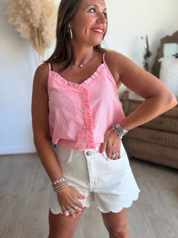 Top à rayures rose  - Modèle Felicia