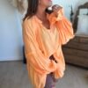 Blouse unie orange pastel - Modèle Liam