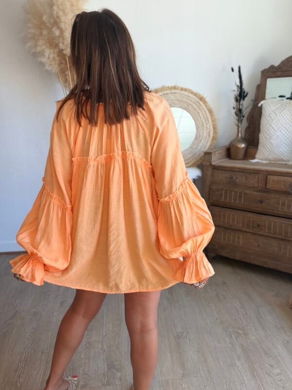 Blouse unie orange pastel - Modèle Liam