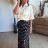 Jupe longue noire à pois - Modèle Caro