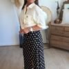 Jupe longue noire à pois - Modèle Caro