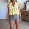 Short en jean léopard  - Modèle Noura