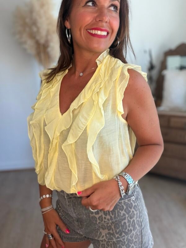 Blouse en voile jaune - Modèle June