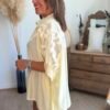 Chemise jaune pastel avec broderie - Modèle Angelo