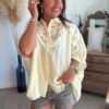 Chemise jaune pastel avec broderie - Modèle Angelo