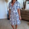 Robe imprimée faïence - Modèle Sarah