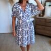 Robe imprimée faïence - Modèle Sarah