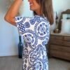 Robe imprimée faïence - Modèle Sarah