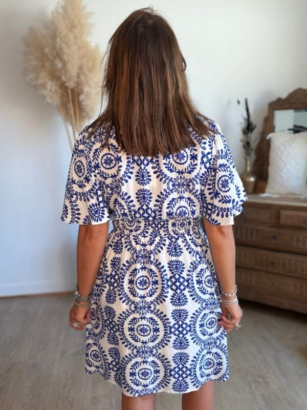 Robe imprimée faïence - Modèle Sarah